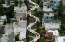 In this photo provided by Hasbro Inc., shown is the famous Lombard Street in San Francisco, after being transformed into a larger-than-life sized version of the Candy Land game complete with the iconic path to celebrate the gameâs 60th birthday, Wednesday, August 19, 2009. (AP Photo/Hasbro Inc., Darryl Bush)